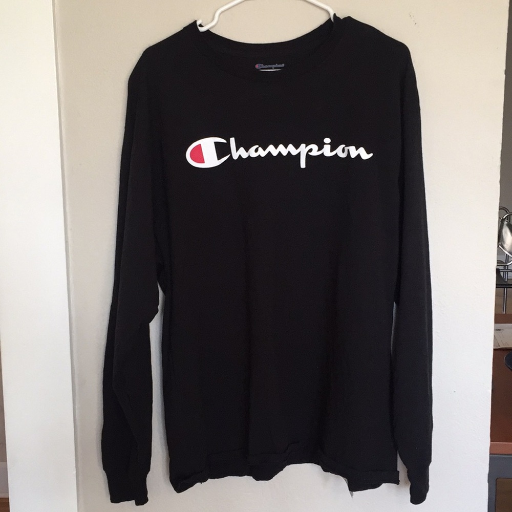 Champion black long sleeve t-shirt XL